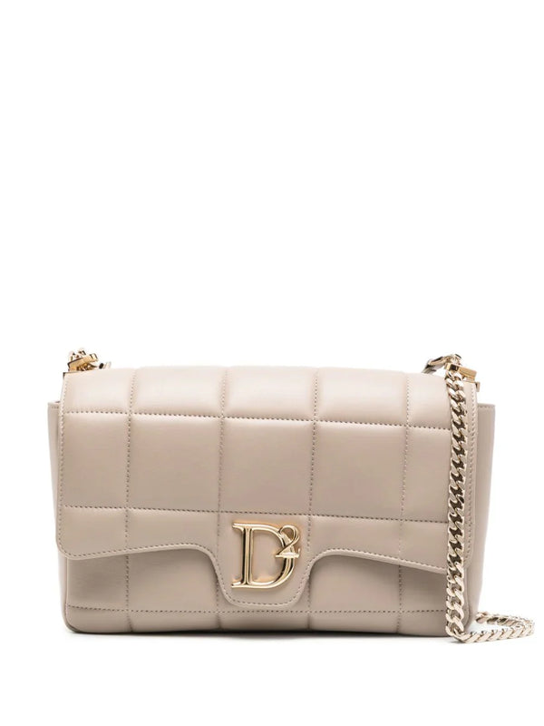 Dsquared2 Calf Leather 100% shoulder bag in taupe