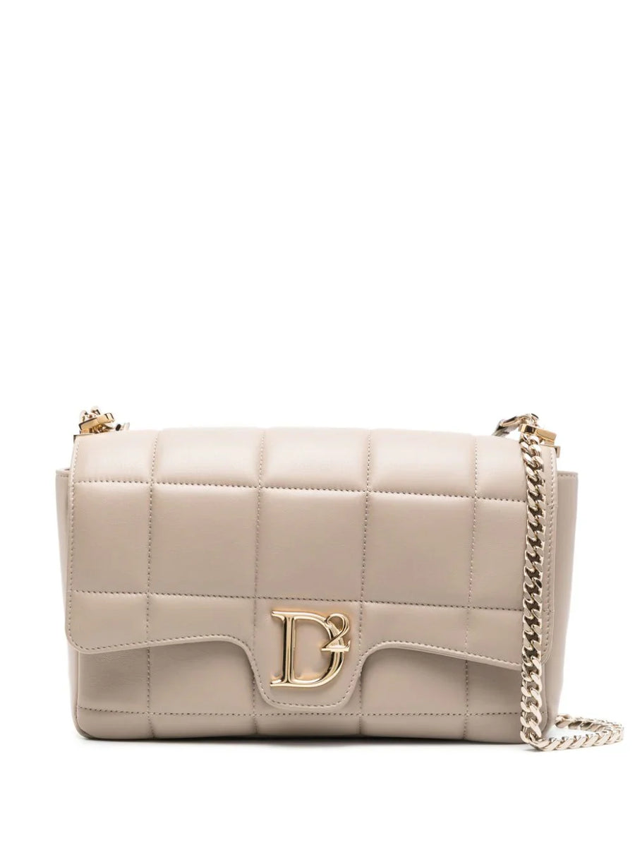 Dsquared2 Calf Leather 100% shoulder bag in taupe