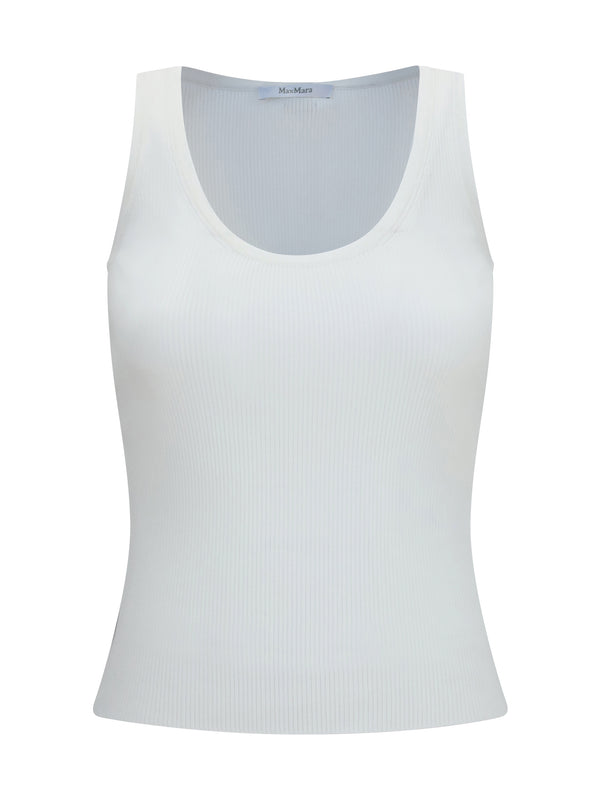 Max Mara 83% Viscose tank top in white