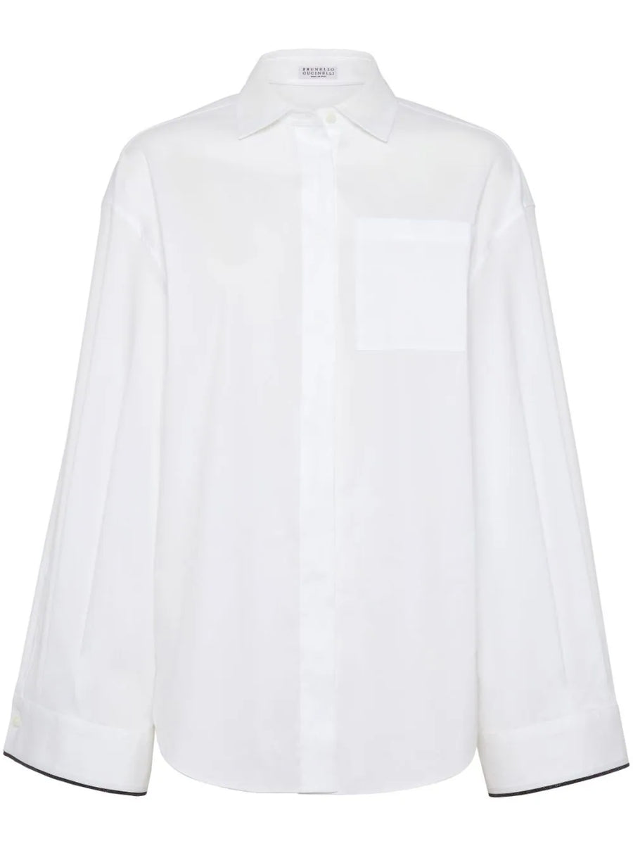 Brunello Cucinelli Cotton 72% shirt in white