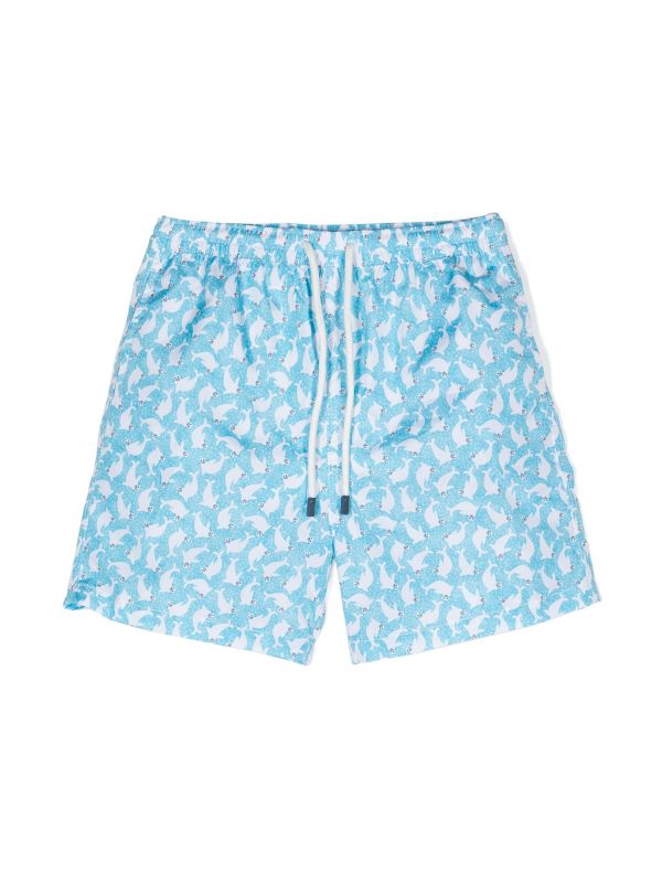 Fedeli Recycled Polyester 100% swim shorts in light blue