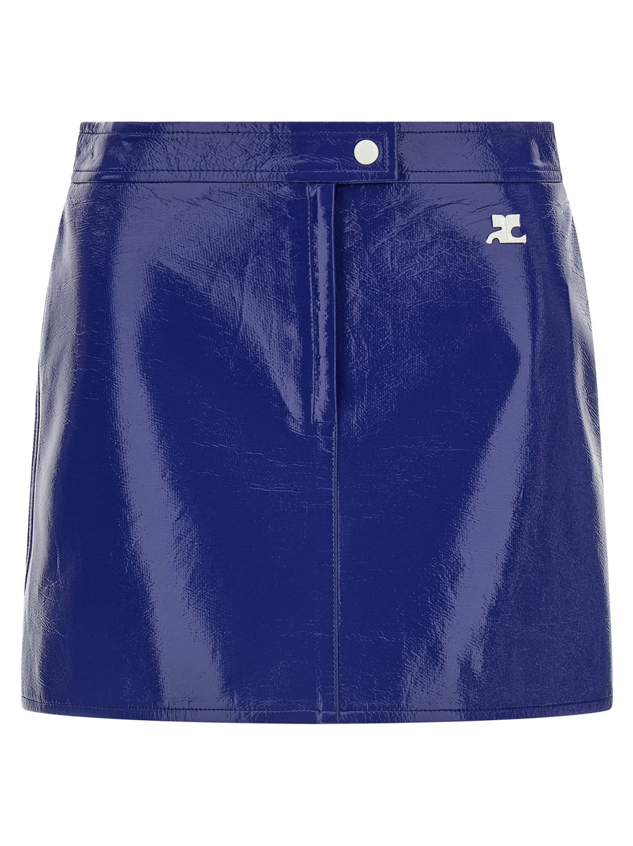 Courreges Glossy Vinyl Skirt — Navy