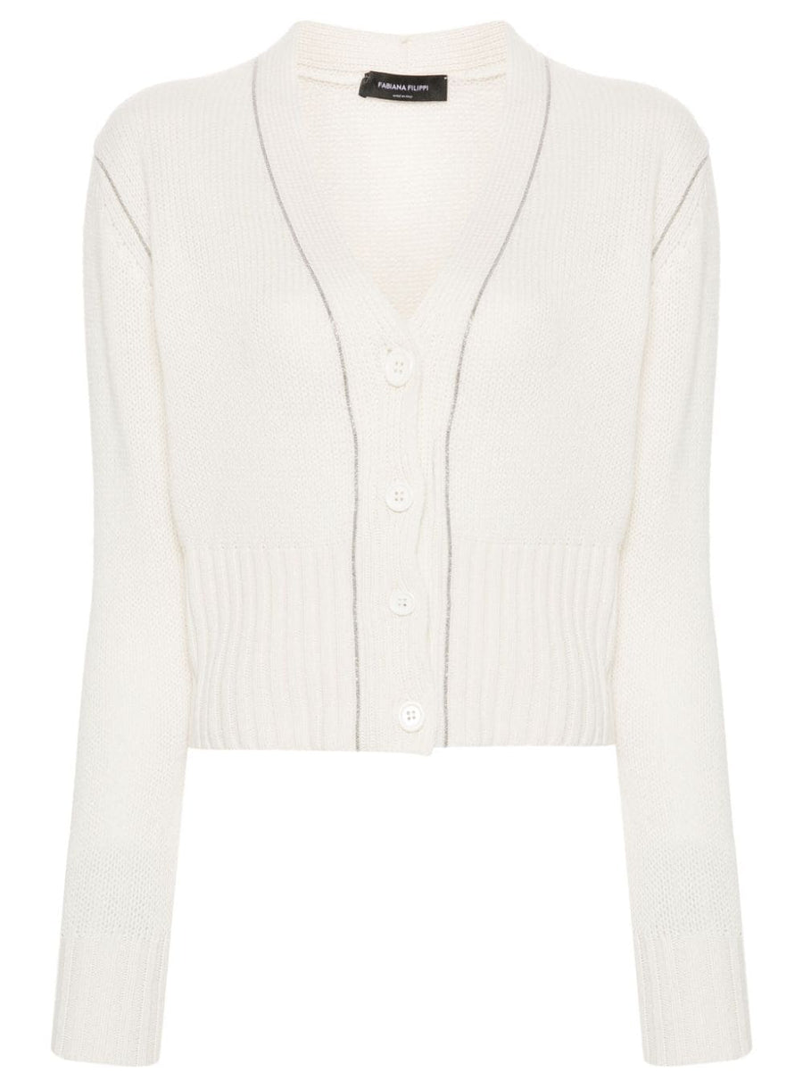 Fabiana Filippi Cashmere 100% cardigan in ivory