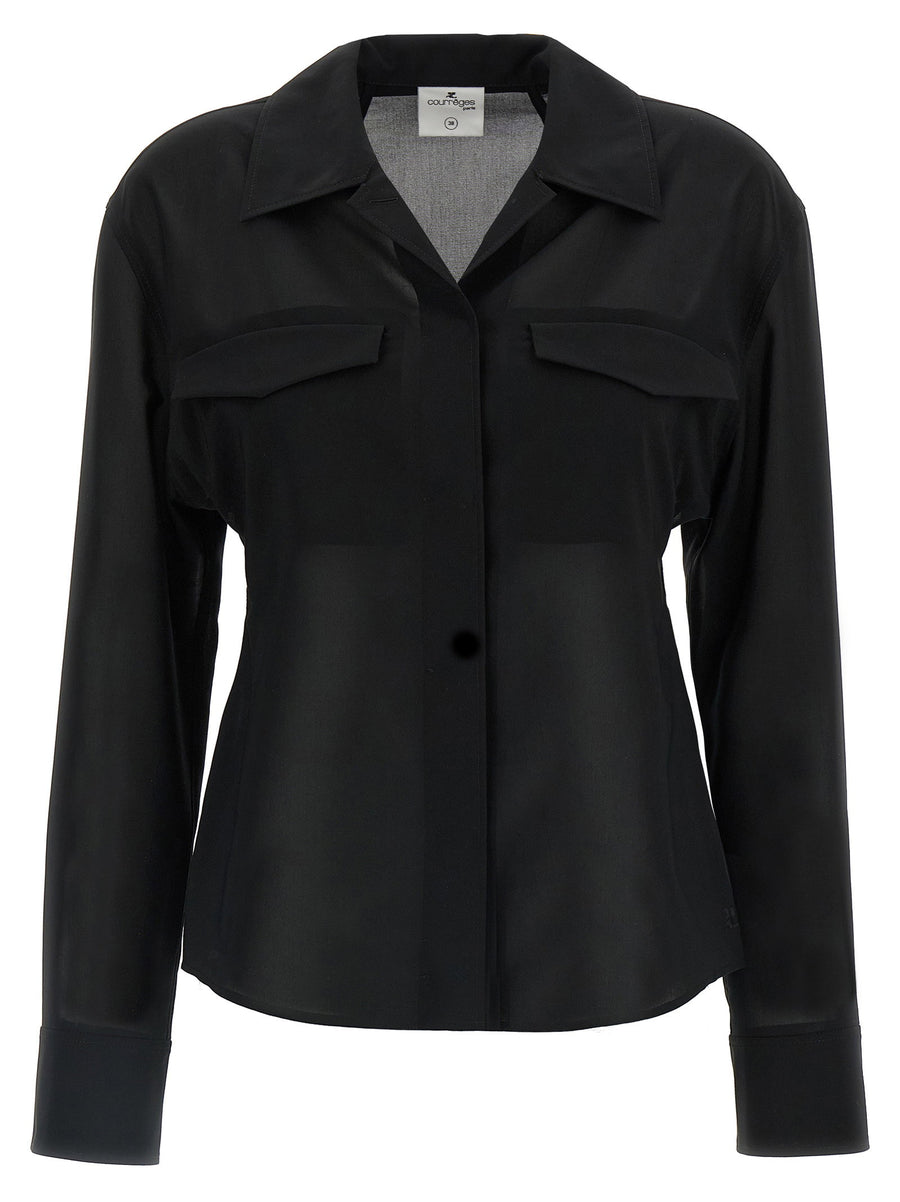 Courreges Pocket Detail Shirt — Black
