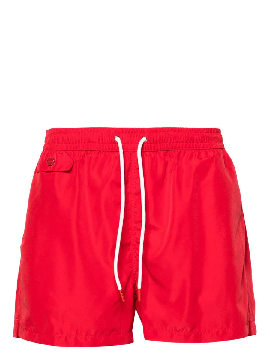 Kiton Polyester 100% swim shorts in red