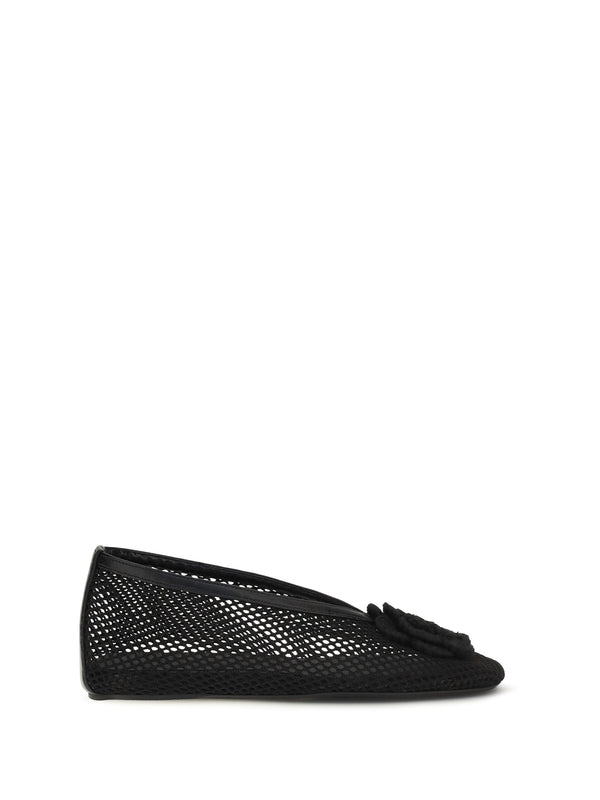 Ganni UPPER: 35% VISCOSE ballerina flat in black