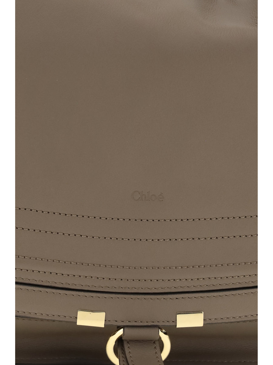 Shoulder Bag Marcie Deep Taupe Calf Leather