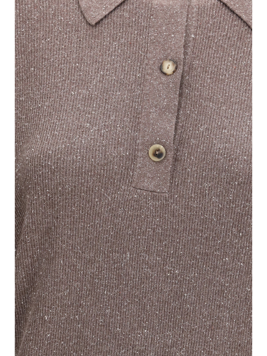 Long-Sleeve Silk Sweater Beluga