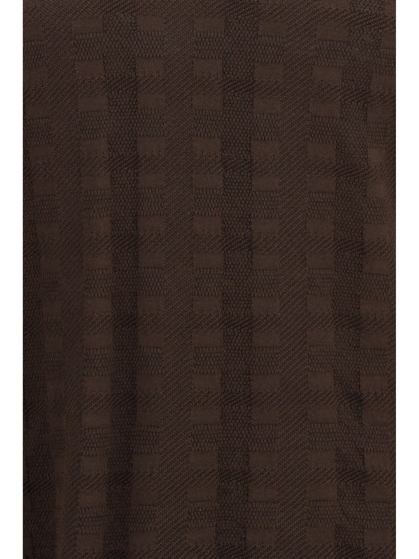 Knit V-Neck T-Shirt Levanti Dark Brown Cotton Polo Shirts