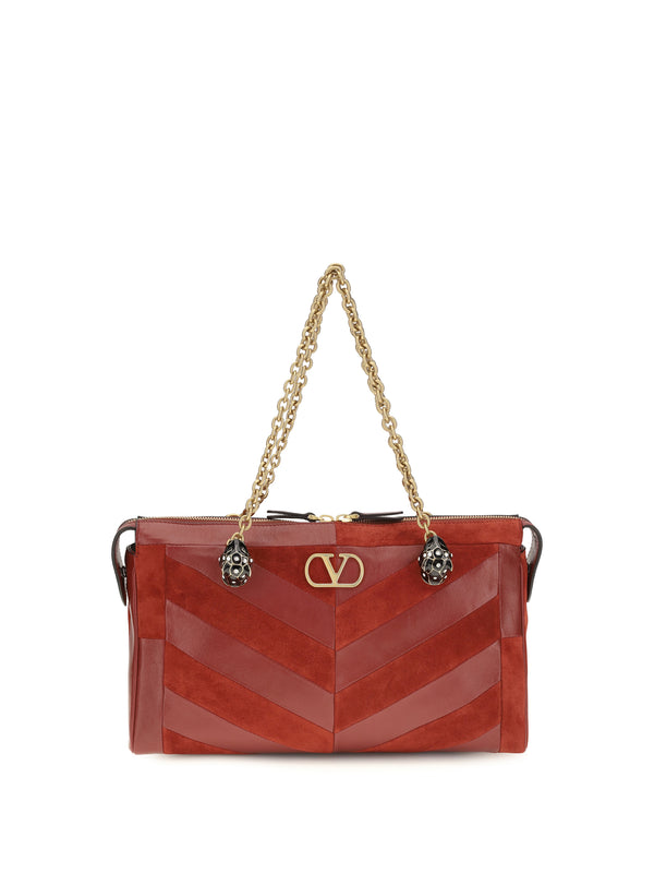 Valentino Garavani 100% CALF LEATHER BOS TAURUS shoulder bag in red