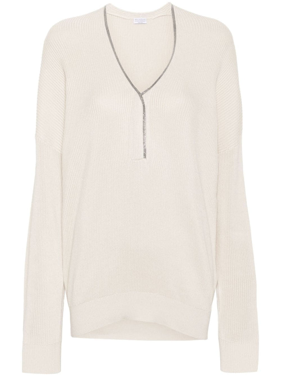 Brunello Cucinelli Cotton 100% sweater in beige