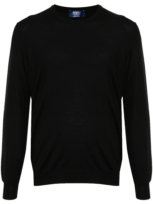 Fedeli Virgin Wool 100% sweater in black