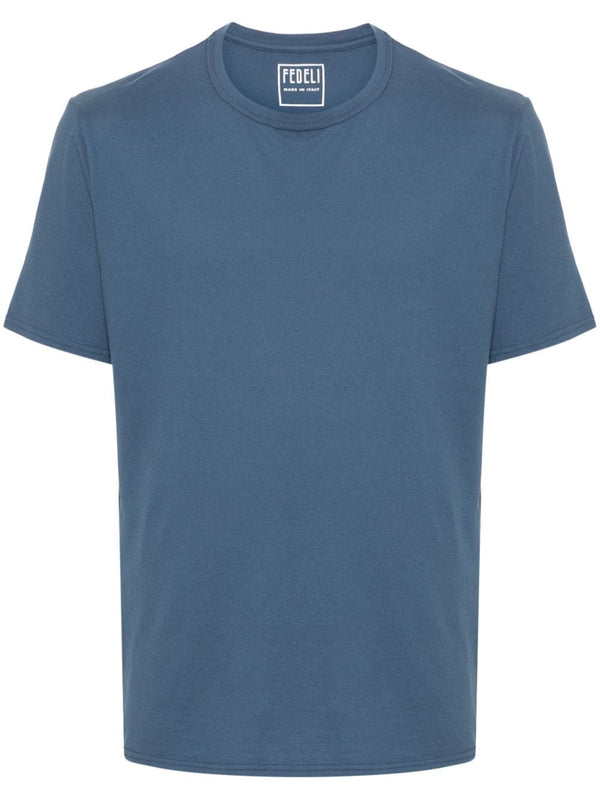 Fedeli Cotton 98% t-shirt in cobalt blue