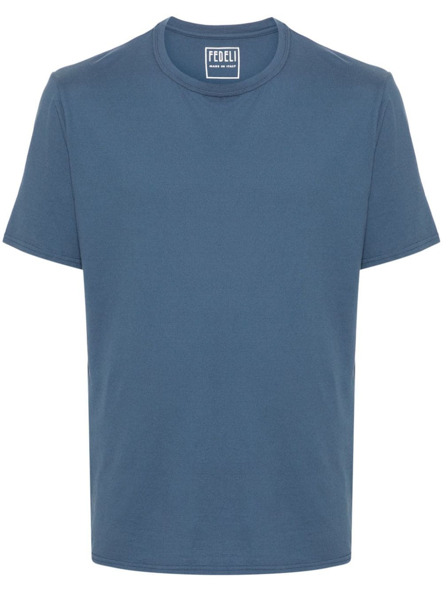 Fedeli Cotton 98% t-shirt in cobalt blue