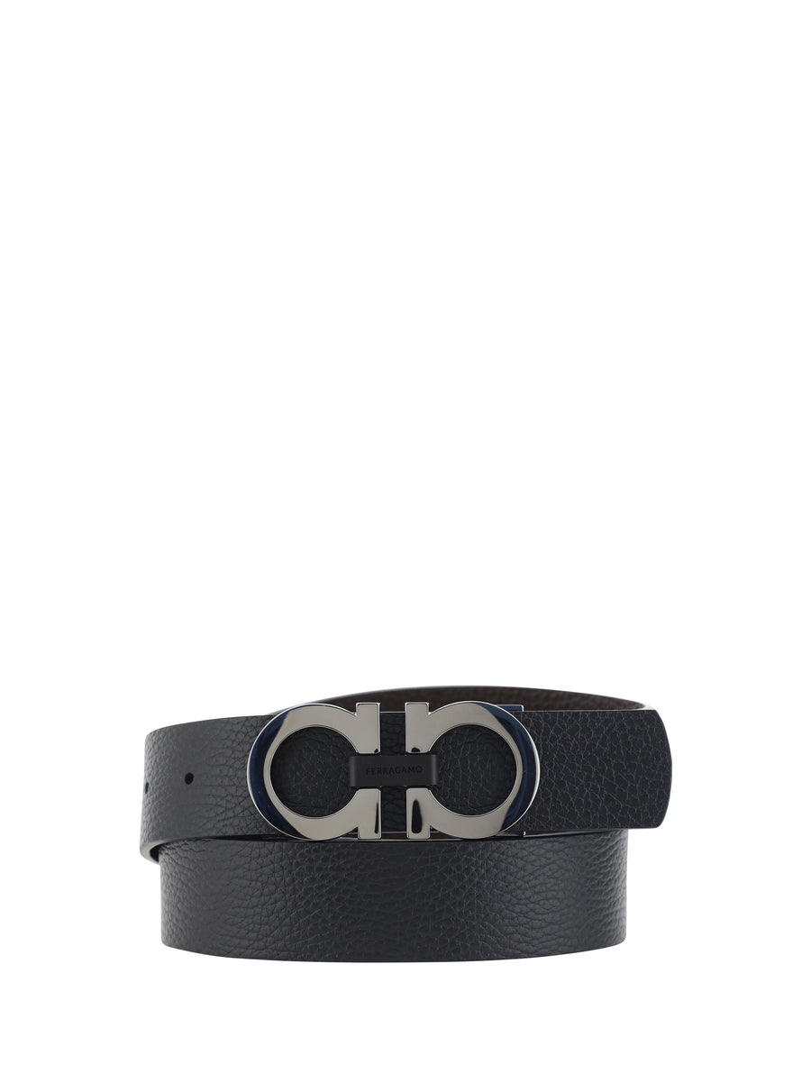 Ferragamo 100% Calf Leather Bos Taurus belt in black
