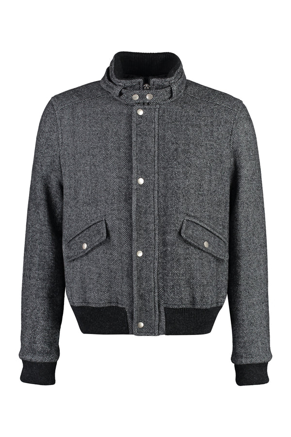 Peter Wool Bomber Jacket Gray Shell