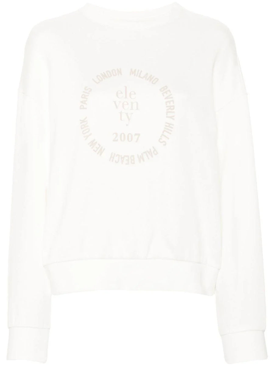 Eleventy Cotton 98% sweatshirt in white