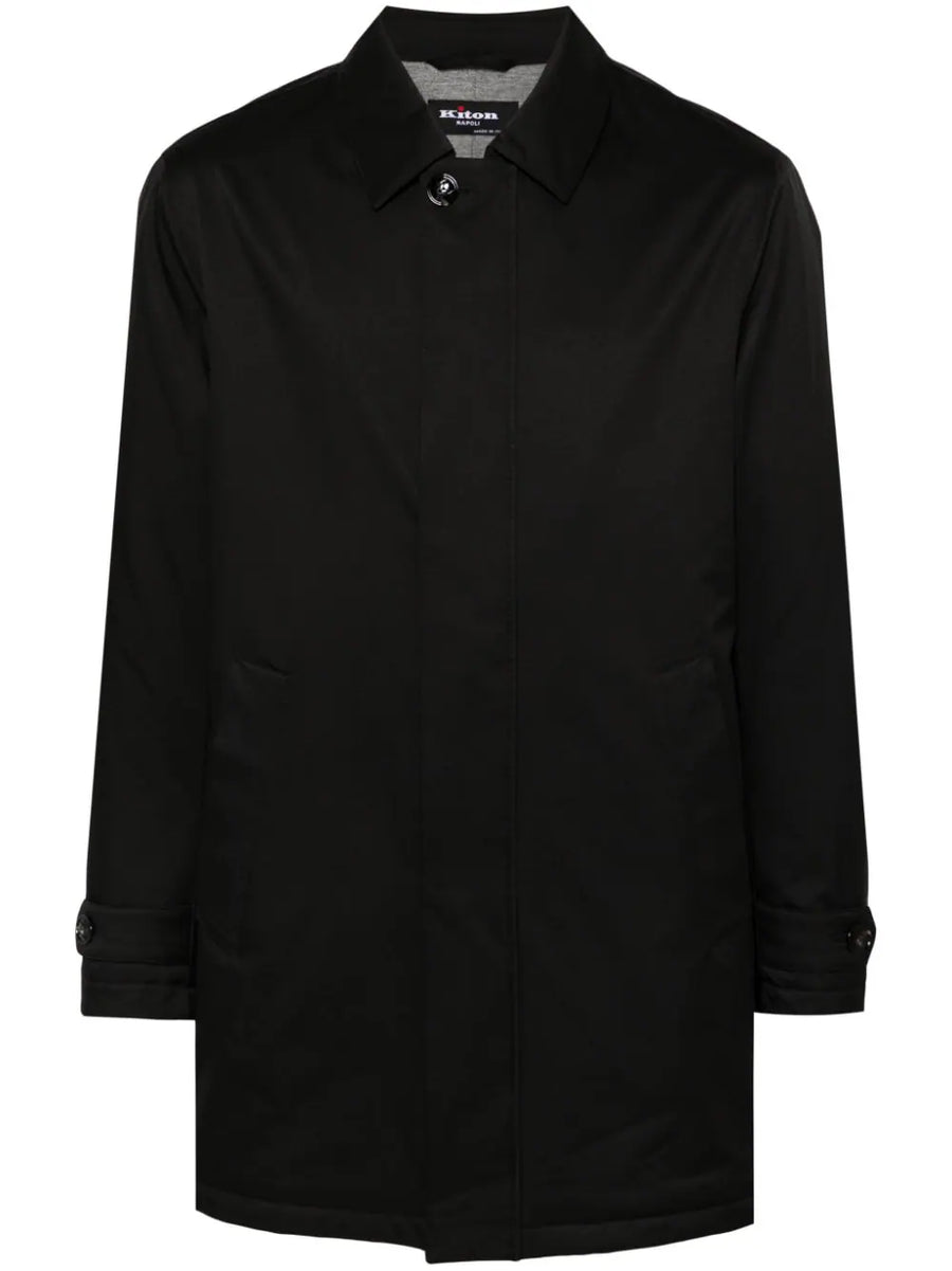 Kiton Outer: Polyester 100% coat in black