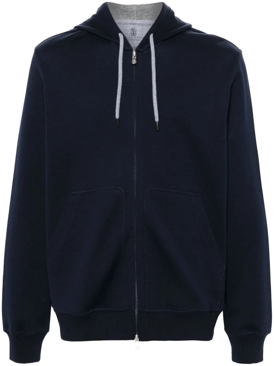 Brunello Cucinelli Cotton 64% hoodie in navy