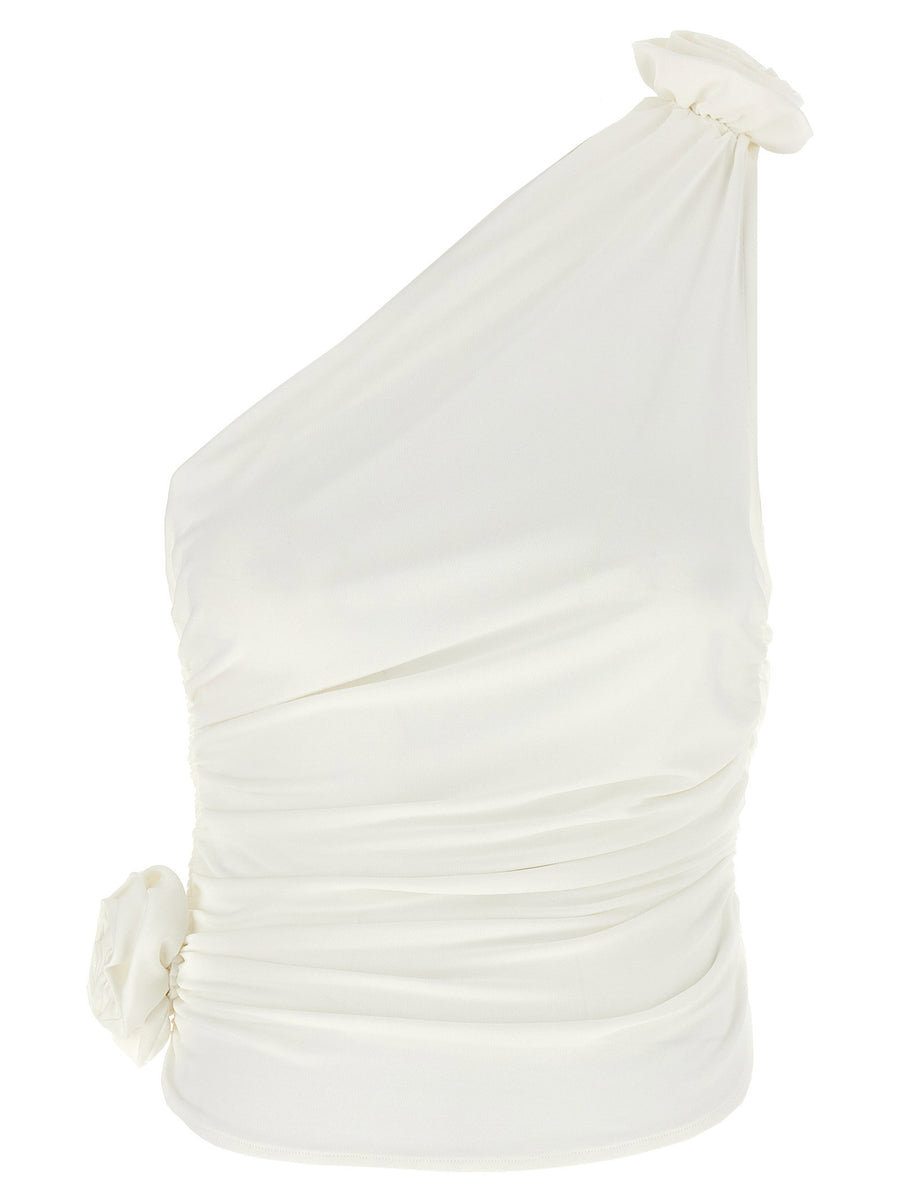 Magda Butrym One-Shoulder Asymmetrical Tank Top — White