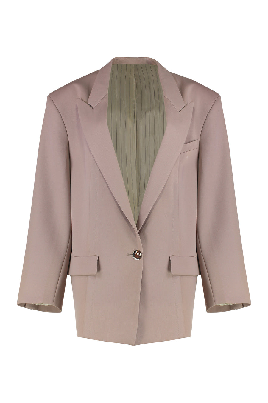 Single-Breasted Virgin Wool Jacket Pink Blazers