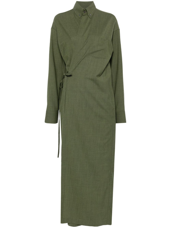 Fabiana Filippi Merino 75% dress in olive green
