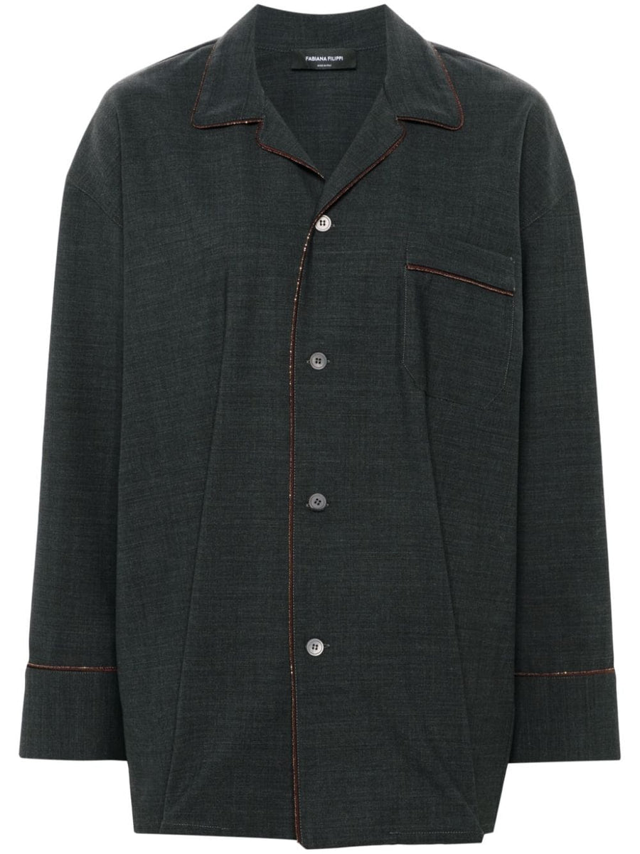 Fabiana Filippi Virgin Wool 75% shirt in dark grey