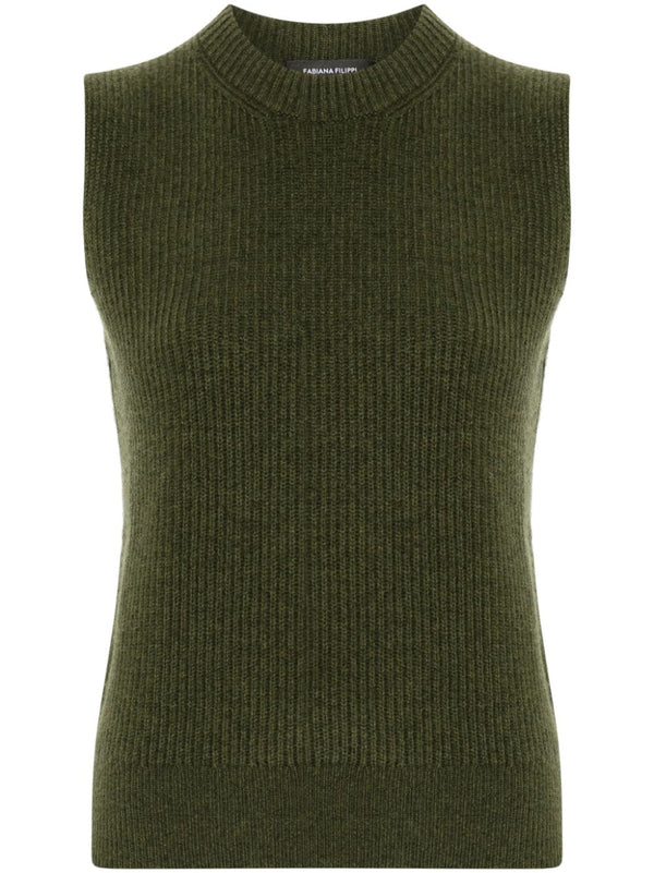 Fabiana Filippi Cashmere 100% tank top in green