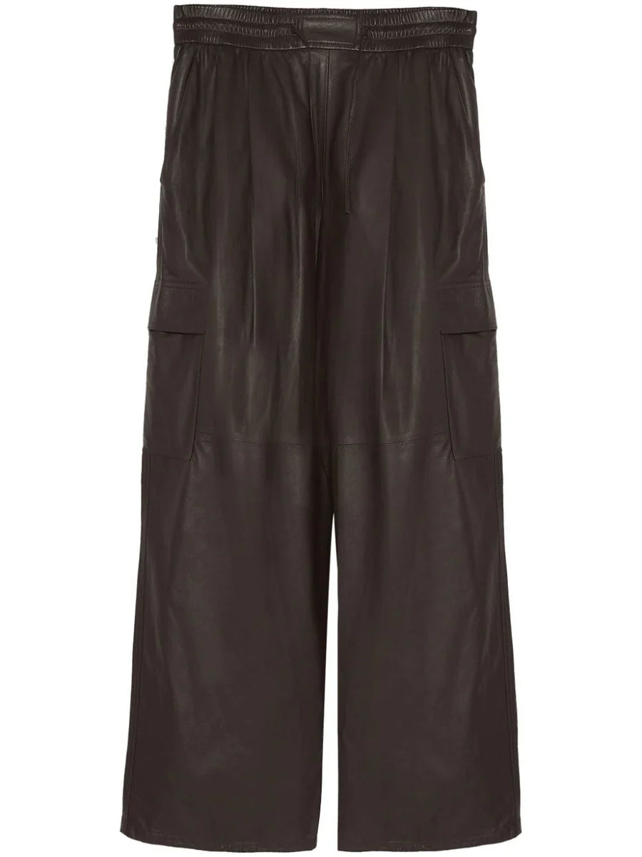 Yves Salomon Outer: Lamb Nubuck Leather 100%; Lining: ENKA® Viscose 57% cargo pants in brown