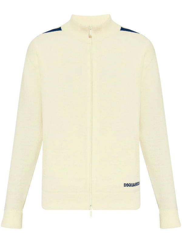 Dsquared2 Wool 97% cardigan in ivory