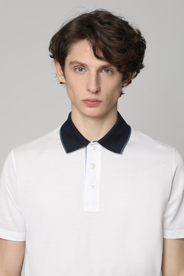 Short Sleeve Cotton Polo Shirt White