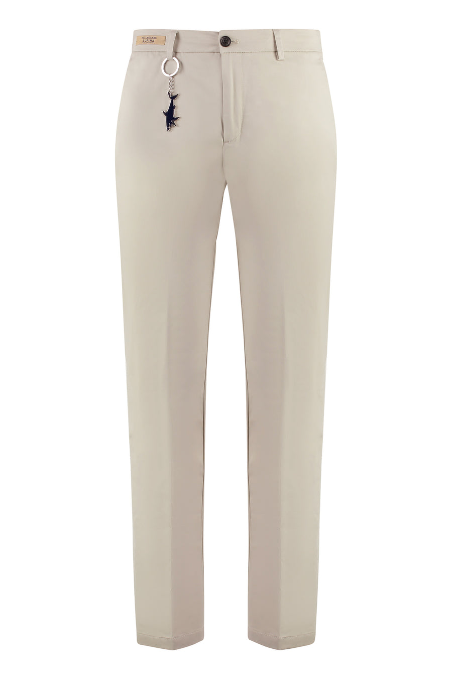 Stretch Cotton Trousers Ecru Elastane