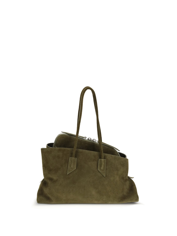 Shoulder Bag La Passeggiata Khaki Calf Leather