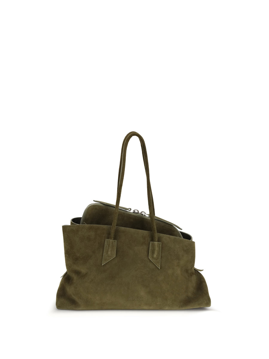 Shoulder Bag La Passeggiata Khaki Calf Leather