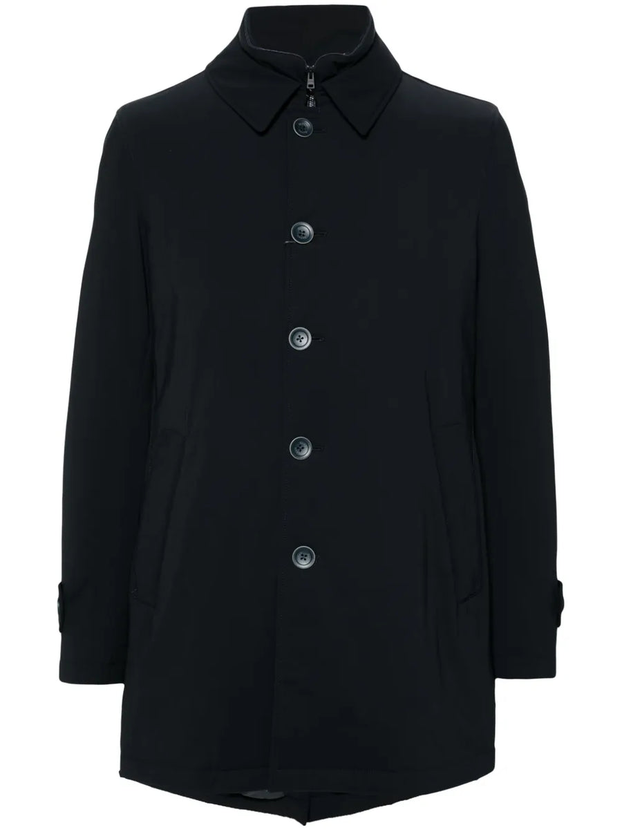 Herno Outer: Polyurethane 100% coat in black