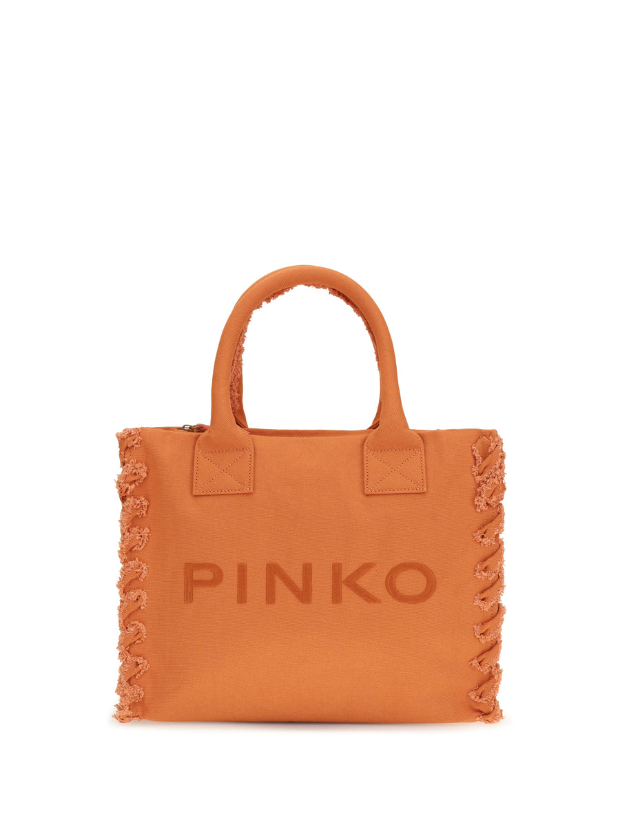 Pinko 100% COTTON tote bag in orange