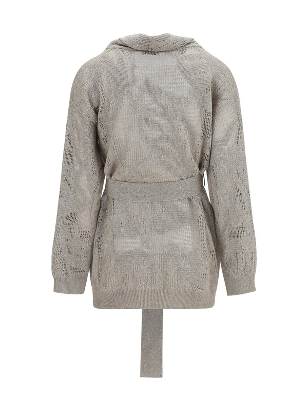Cardigan, Cotton And Linen, Cool Beige