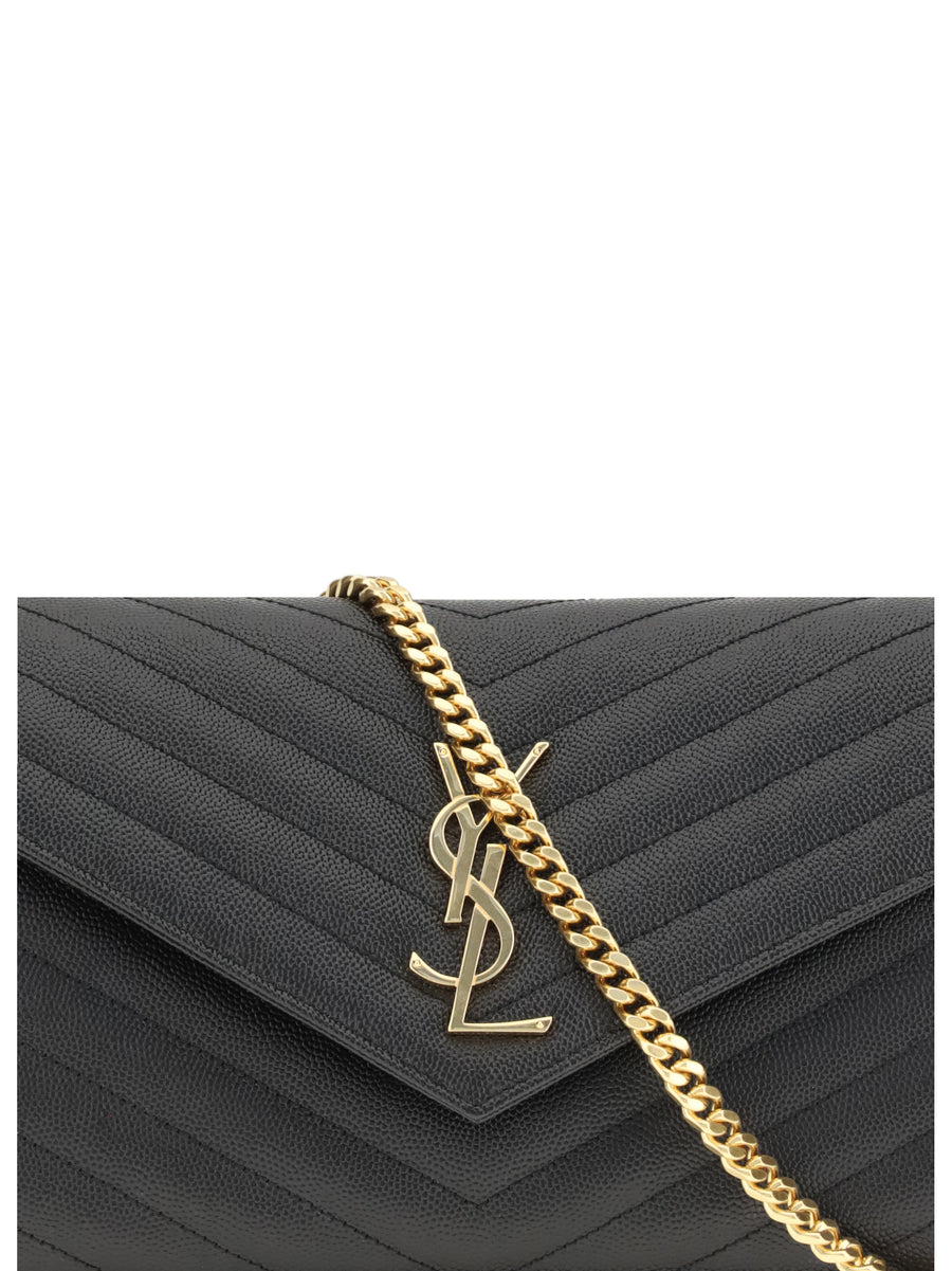 Matelassé Leather Shoulder Bag Black Calfskin
