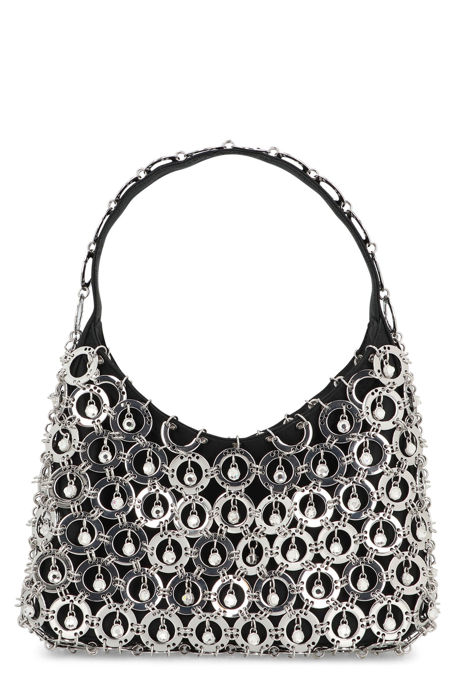 Shoulder Bag Sphere Satin Black Polyester Handbags