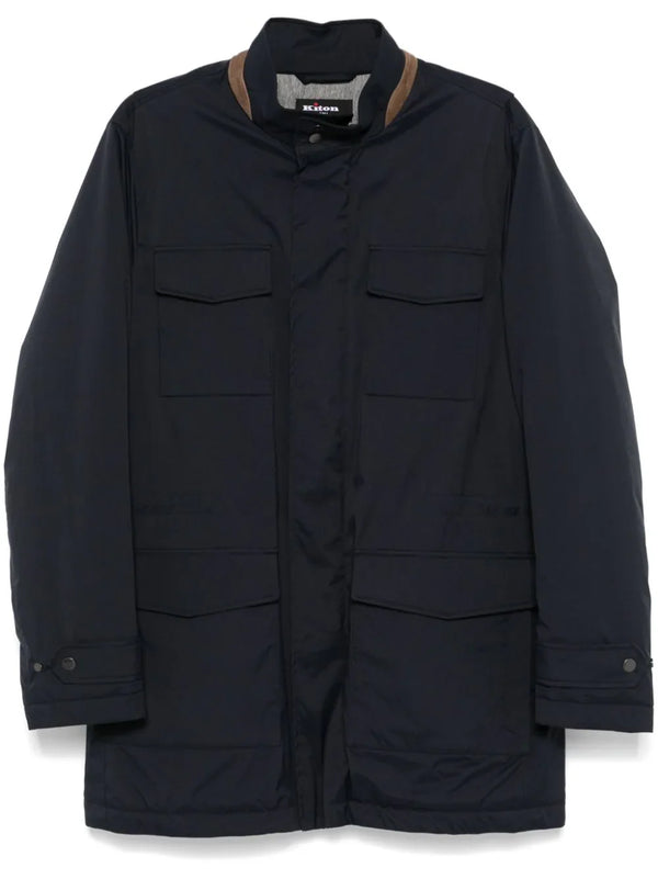 Kiton Outer: Polyester 100% coat in navy