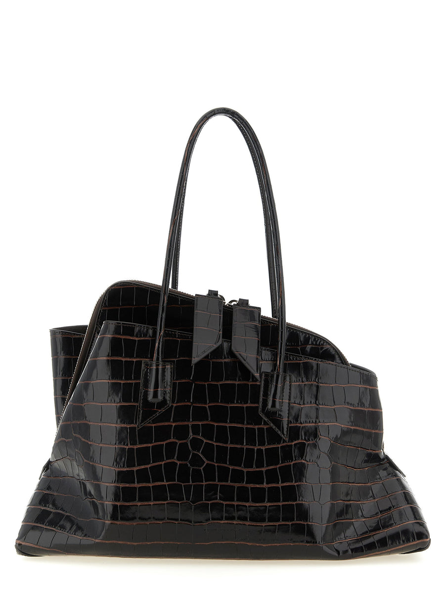 The Attico La Passeggiata Medium Shoulder Bag — Black