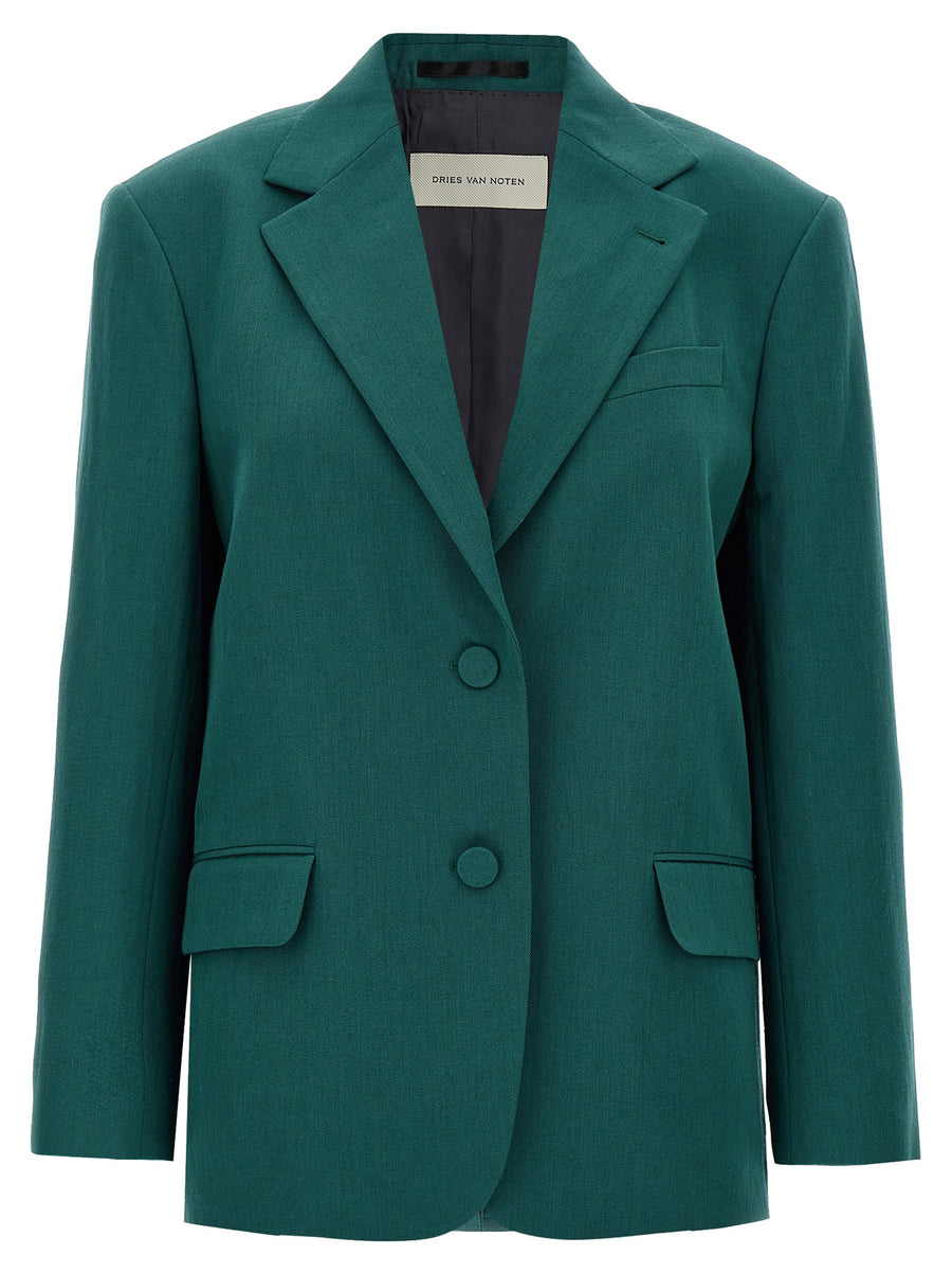 Dries Van Noten Birdy Blazer — Teal