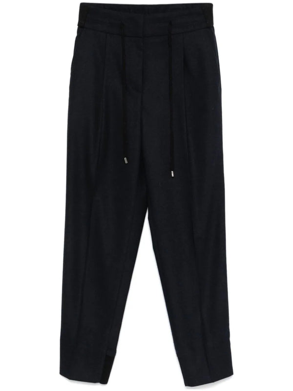Peserico Outer: Wool 39% trousers in navy