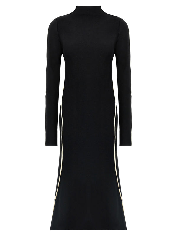 Sportmax viscose blend crepe knit dress in black