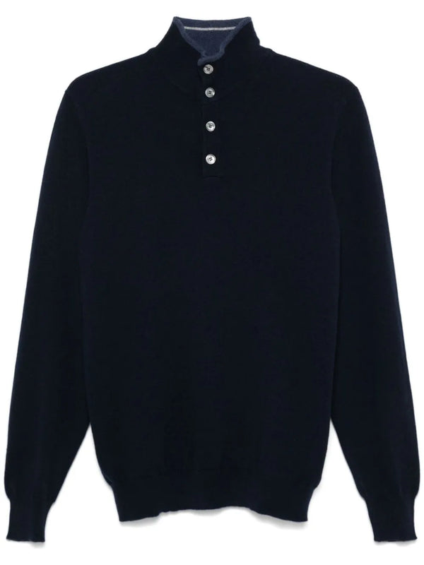 Fedeli Cashmere 100% sweater in navy
