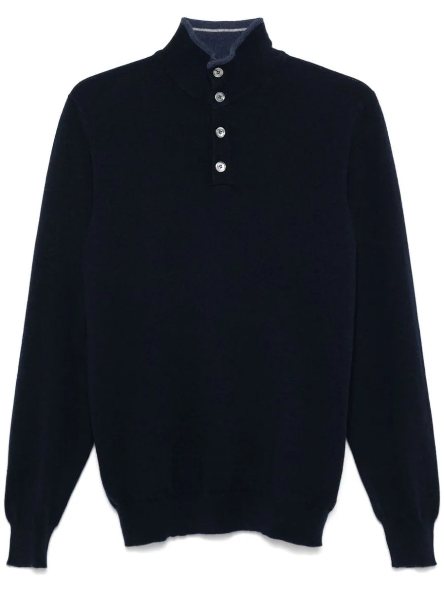 Fedeli Cashmere 100% sweater in navy