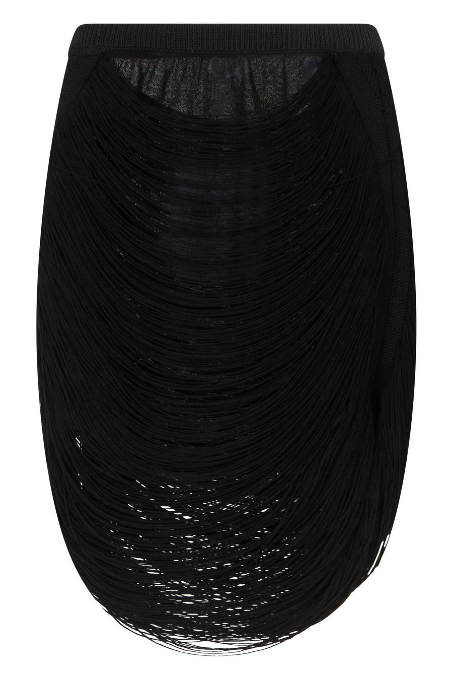 Mini Skirt With Fringes, Black Viscose