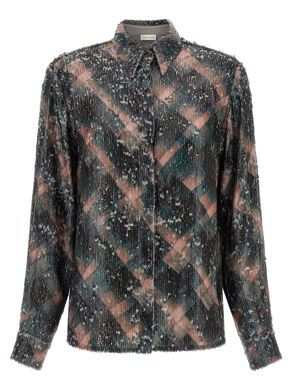 حقيبة Dries Van Noten Chowy قميص — رمادي فحمي