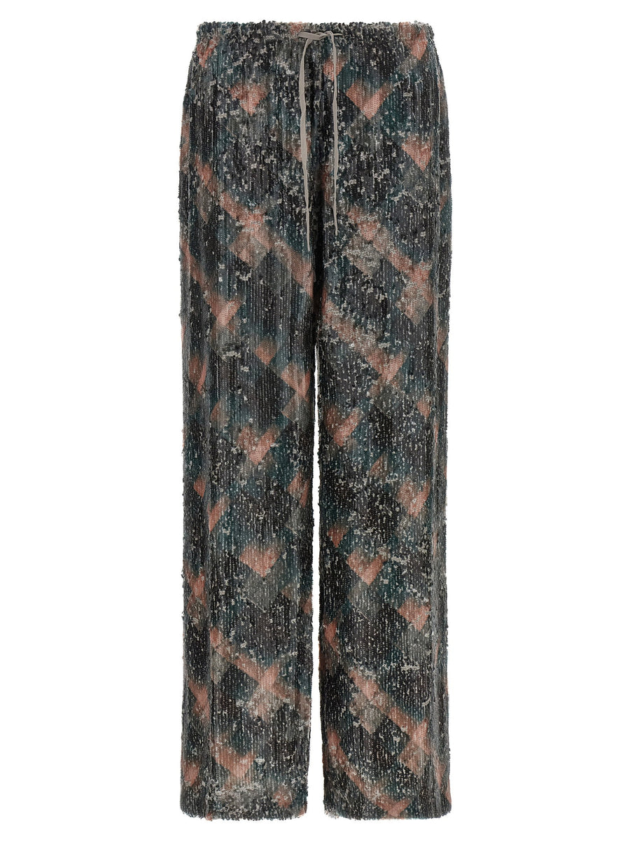 Dries Van Noten Sequin-Embellished Trousers — Charcoal
