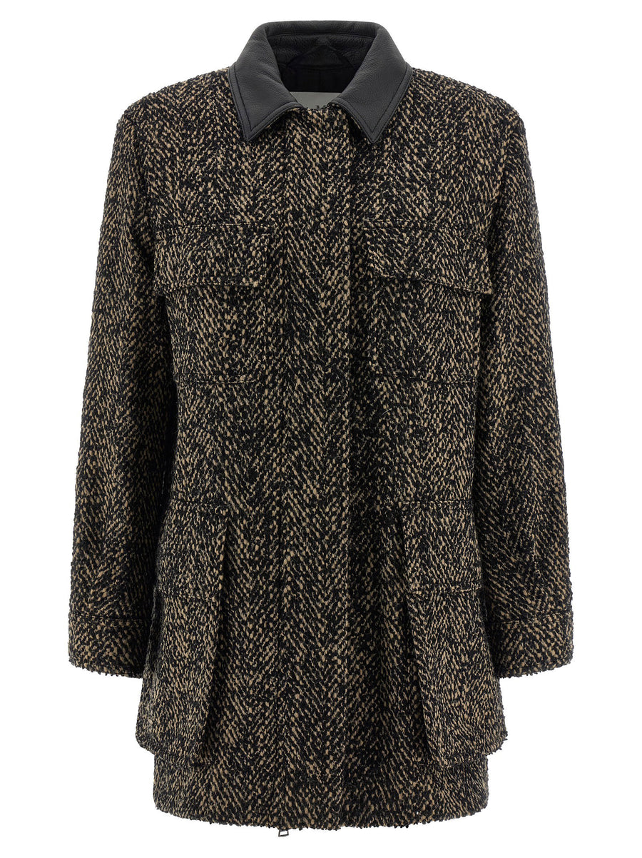 Max Mara Saharan Wool Tweed Jacket — Black